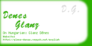 denes glanz business card
